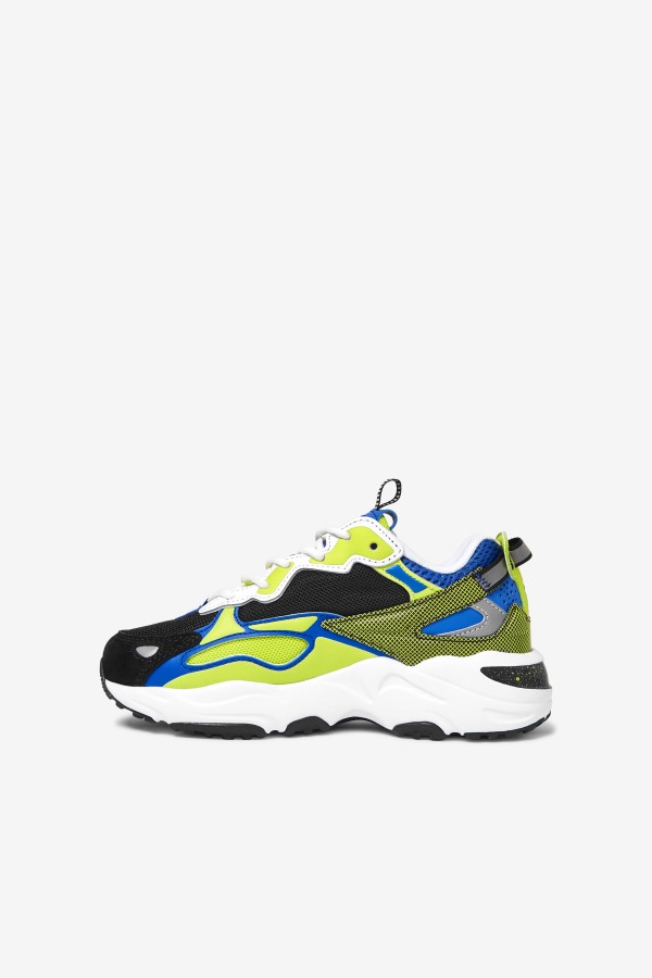 Fila Outlets Big Kids\' Ray Tracer Apex White/Black/Lime Punch