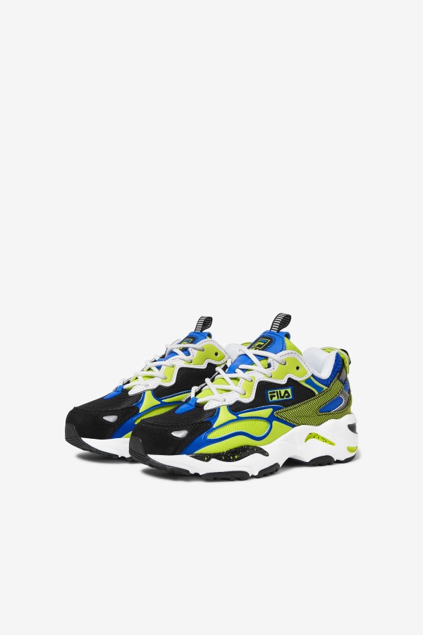 Fila Outlets Big Kids\' Ray Tracer Apex White/Black/Lime Punch