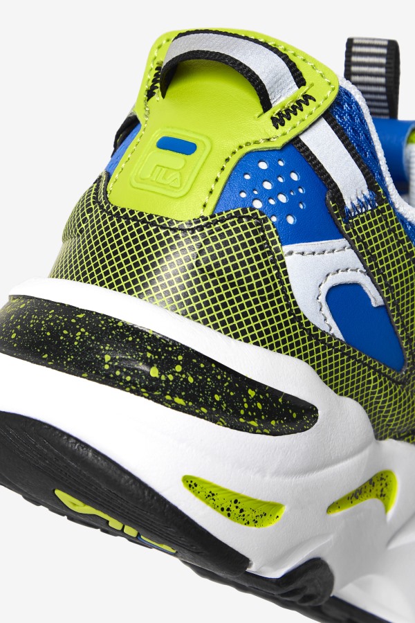 Fila Outlets Big Kids\' Ray Tracer Apex White/Black/Lime Punch