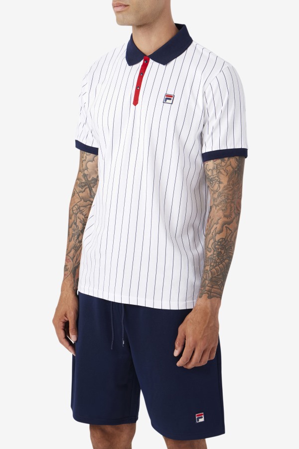 bb1 Polo White/Navy/Red Fila Outlets