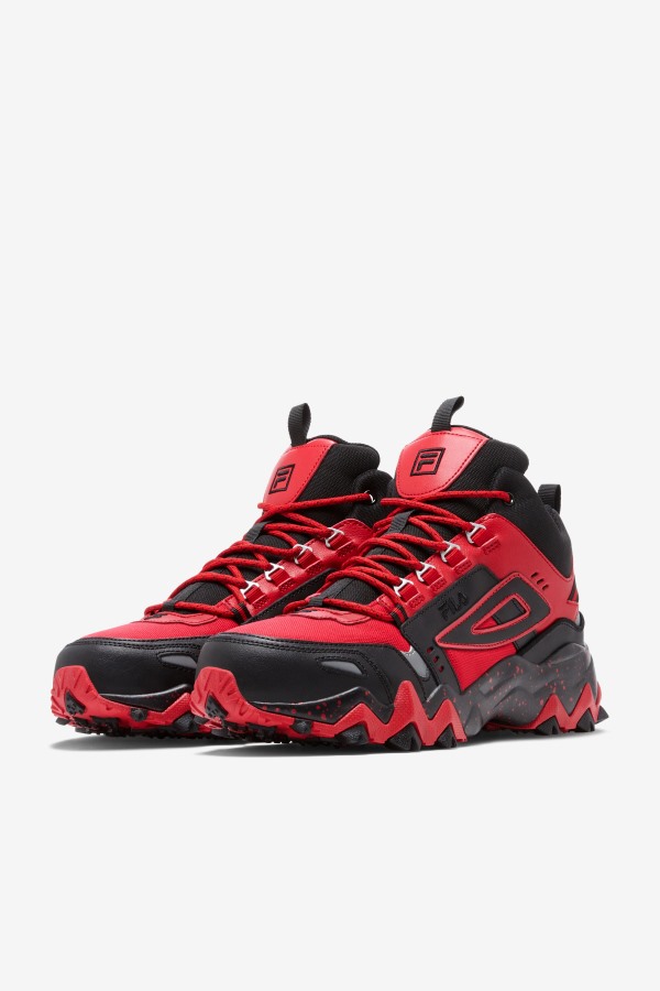 Men\'s Oakmont Tr Mid Fila Outlets Red/Black/Metallic Silver