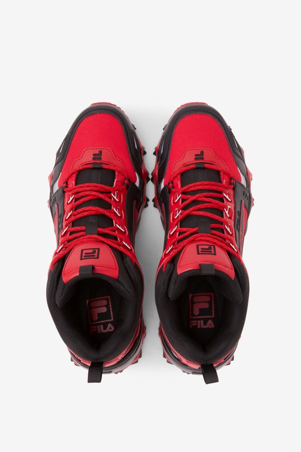 Men\'s Oakmont Tr Mid Fila Outlets Red/Black/Metallic Silver