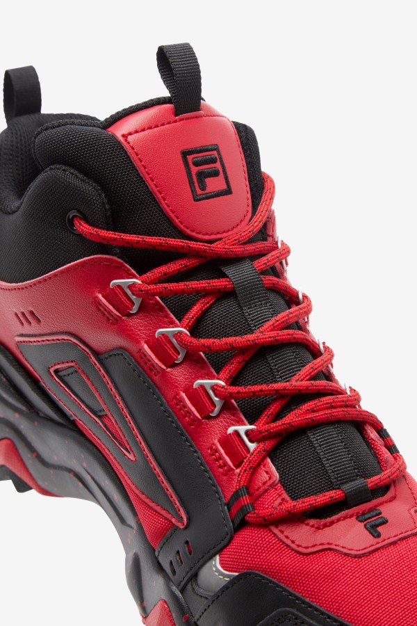 Men\'s Oakmont Tr Mid Fila Outlets Red/Black/Metallic Silver