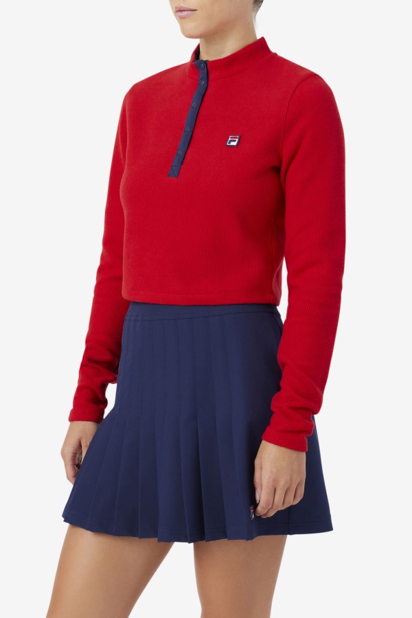 Fila Outlets Red Josie Half Zip Top