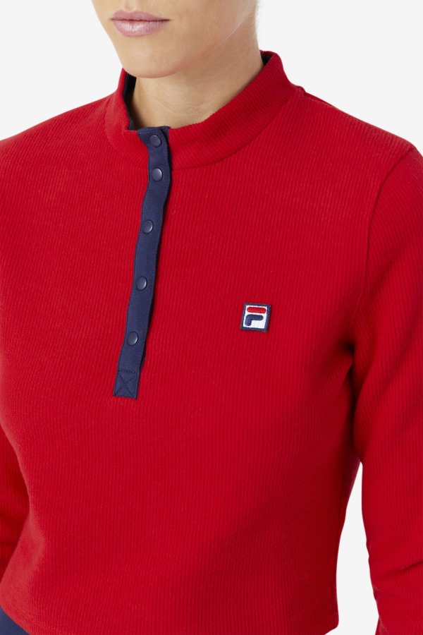 Fila Outlets Red Josie Half Zip Top