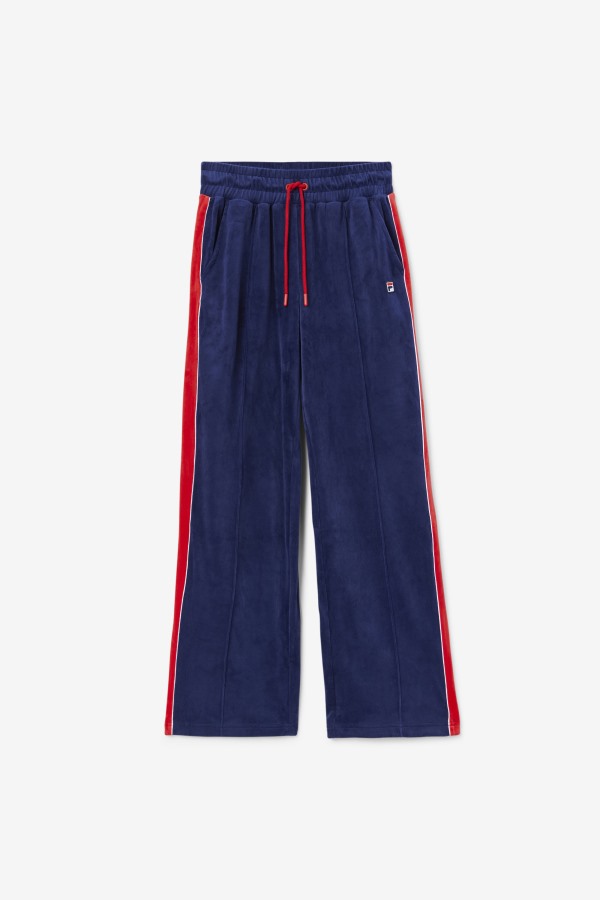 Navy/White/Red Fila Outlets Valery Velour Pant