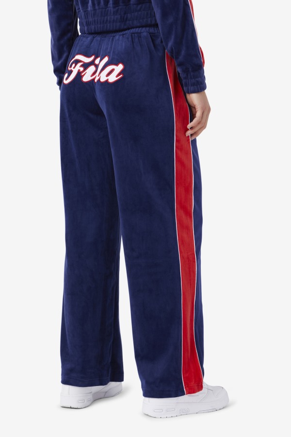 Navy/White/Red Fila Outlets Valery Velour Pant