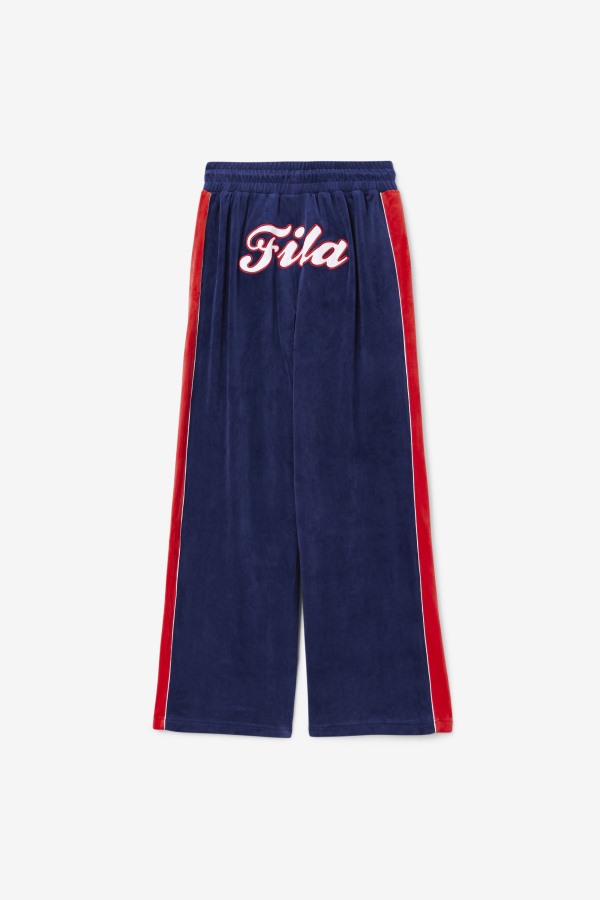 Navy/White/Red Fila Outlets Valery Velour Pant