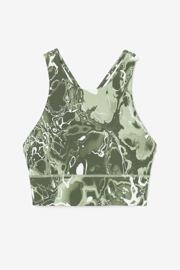 Uplift High Neck Sports Bra Fila Outlets Basil Marble