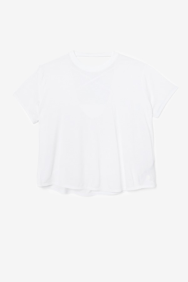 White Fi-Lux Short Sleeve Top Fila Outlets