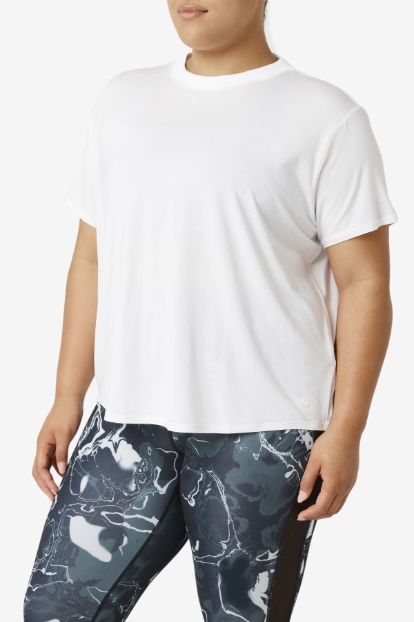 White Fi-Lux Short Sleeve Top Fila Outlets
