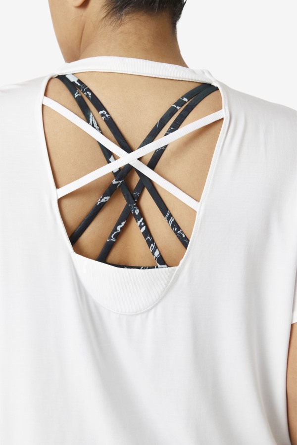 White Fi-Lux Short Sleeve Top Fila Outlets