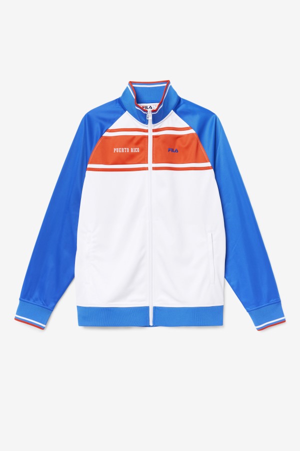 Fila Outlets White/Blue/Fiery Red Puerto Rico Track Jacket