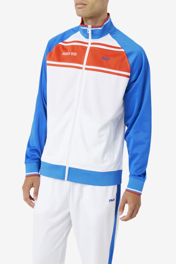 Fila Outlets White/Blue/Fiery Red Puerto Rico Track Jacket