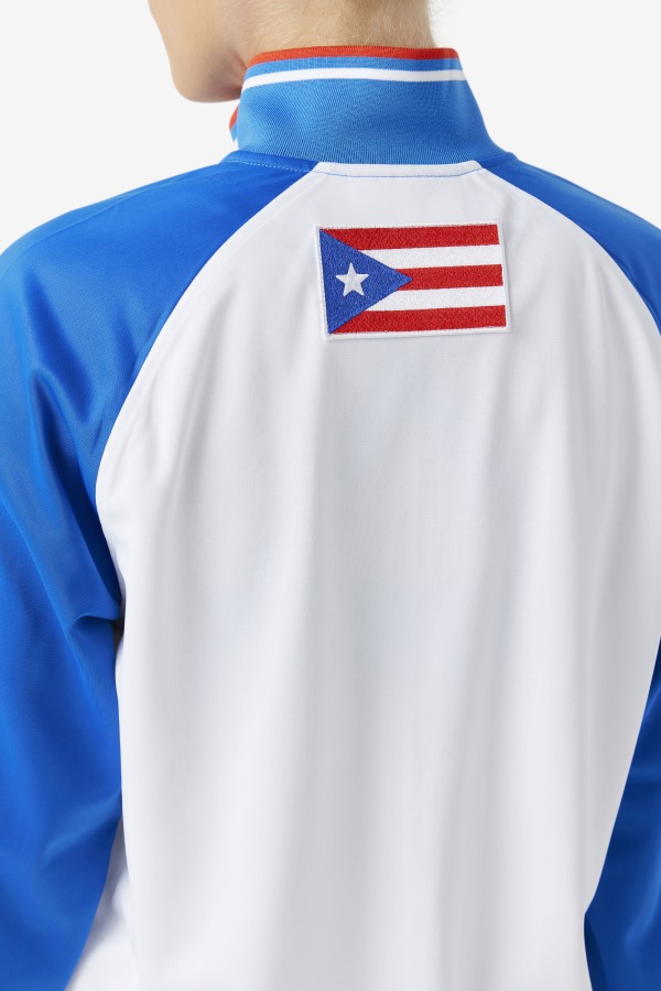 Fila Outlets White/Blue/Fiery Red Puerto Rico Track Jacket