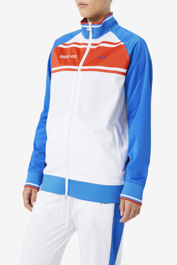 Fila Outlets White/Blue/Fiery Red Puerto Rico Track Jacket