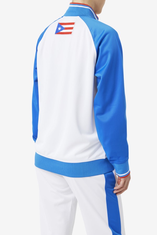 Fila Outlets White/Blue/Fiery Red Puerto Rico Track Jacket