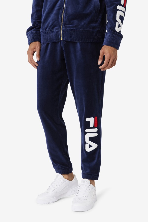 Mansur Velour Pant Navy/White/Red Fila Outlets