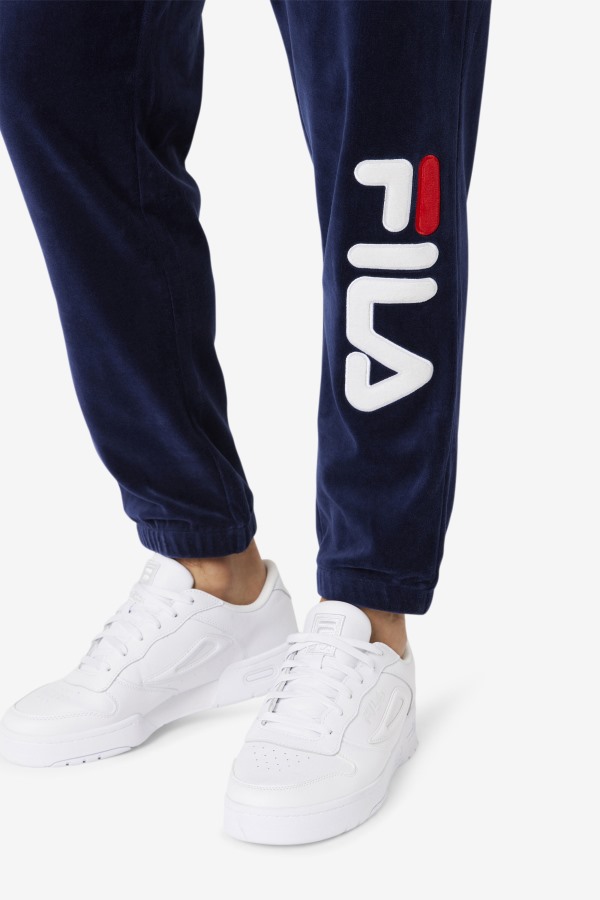 Mansur Velour Pant Navy/White/Red Fila Outlets