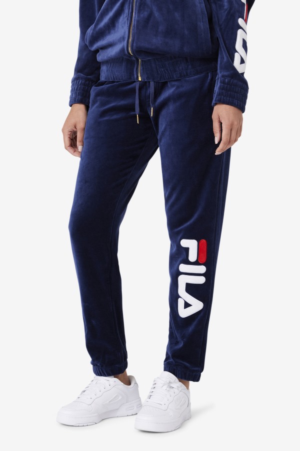 Mansur Velour Pant Navy/White/Red Fila Outlets