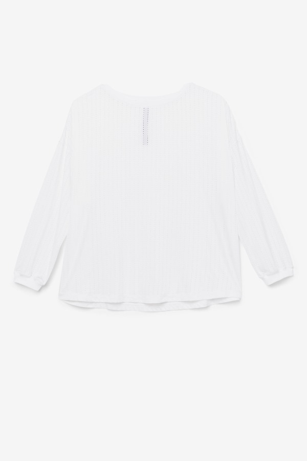 Fila Outlets White Fi-Lux Mesh Long Sleeve Top