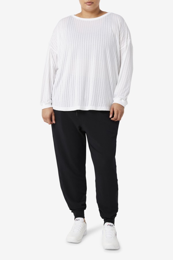 Fila Outlets White Fi-Lux Mesh Long Sleeve Top