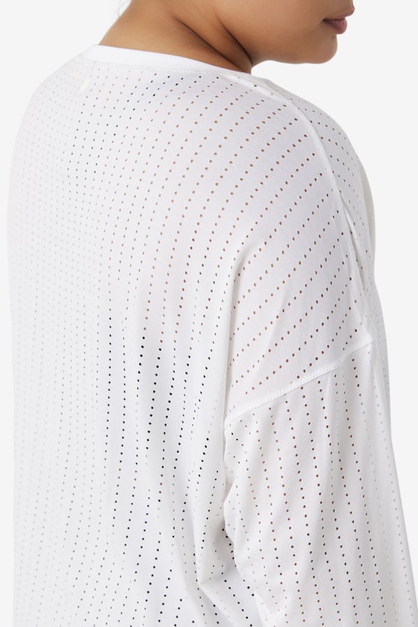 Fila Outlets White Fi-Lux Mesh Long Sleeve Top