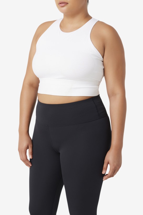 Fila Outlets White Uplift High Neck Sports Bra