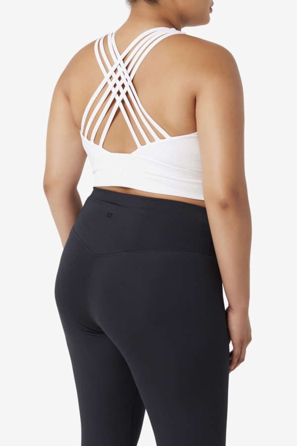 Fila Outlets White Uplift High Neck Sports Bra