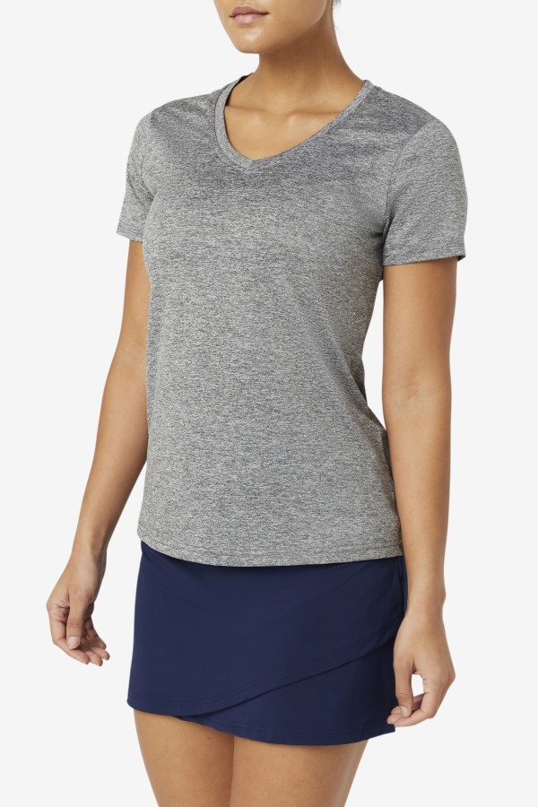 Heather Pickleball Silky V-Neck Fila Outlets