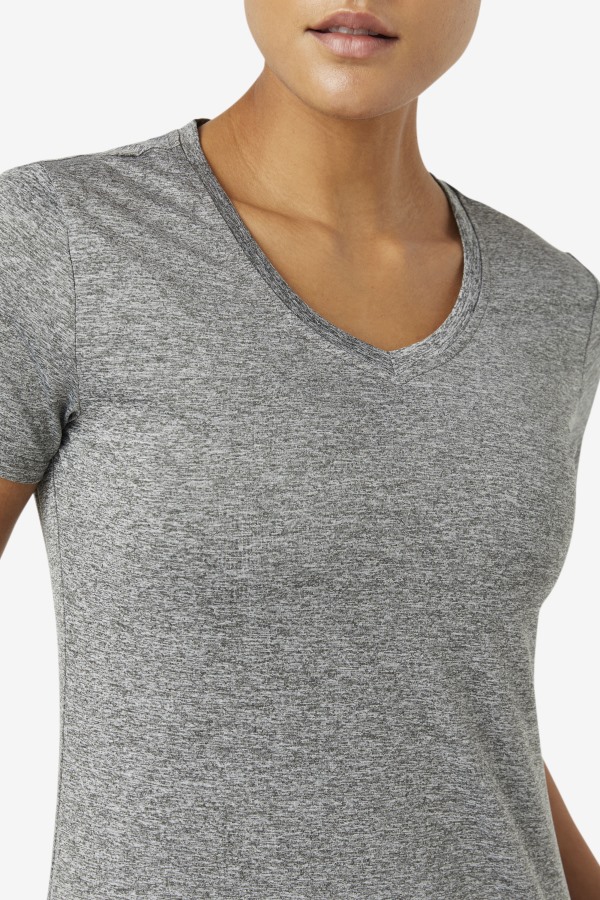 Heather Pickleball Silky V-Neck Fila Outlets