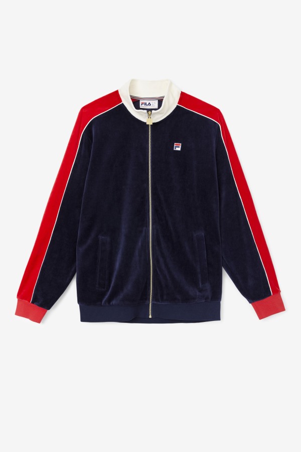Peacoat/Gardenia/Red Fila Outlets Cima Velour Jacket