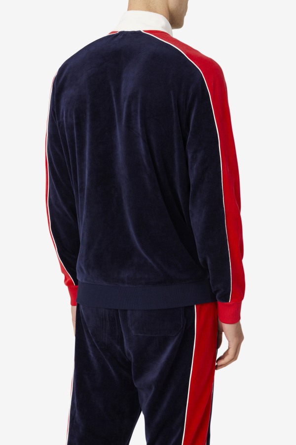 Peacoat/Gardenia/Red Fila Outlets Cima Velour Jacket