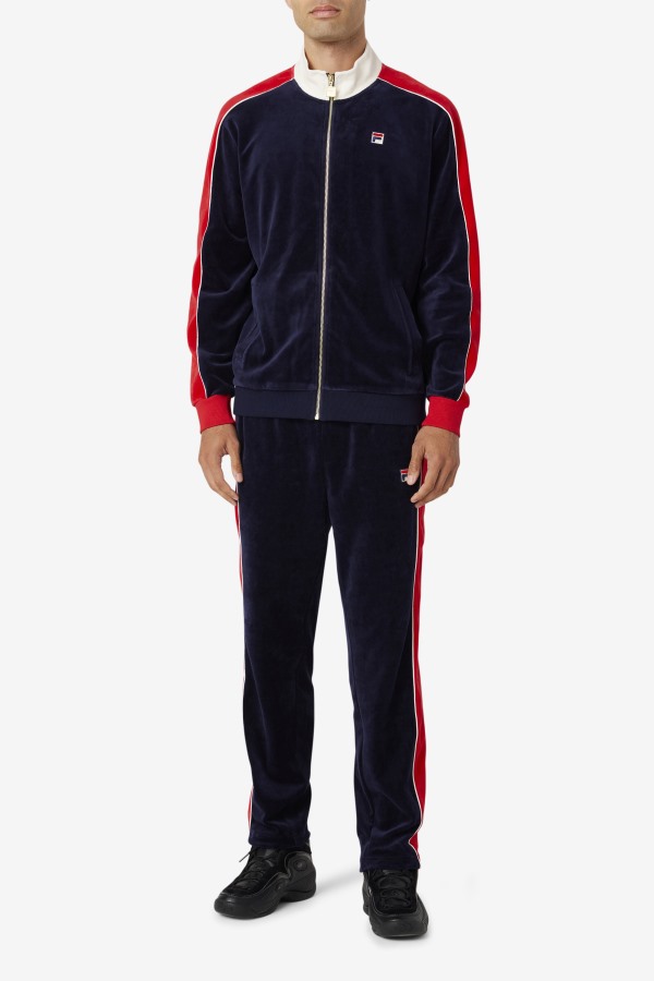 Peacoat/Gardenia/Red Fila Outlets Cima Velour Jacket
