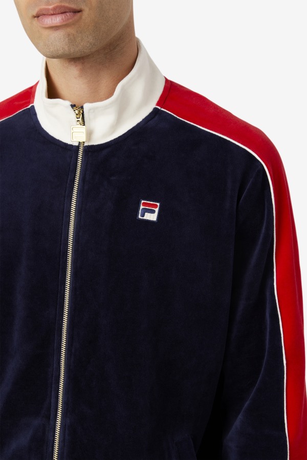 Peacoat/Gardenia/Red Fila Outlets Cima Velour Jacket