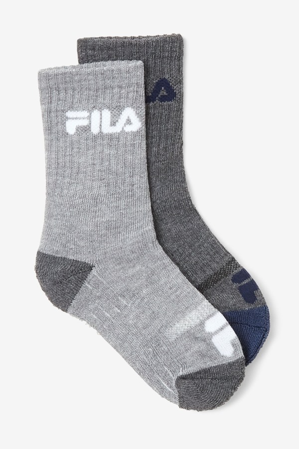 Fila Outlets Grey Multi Kids' Cushioned Crew Sock 6-Pack