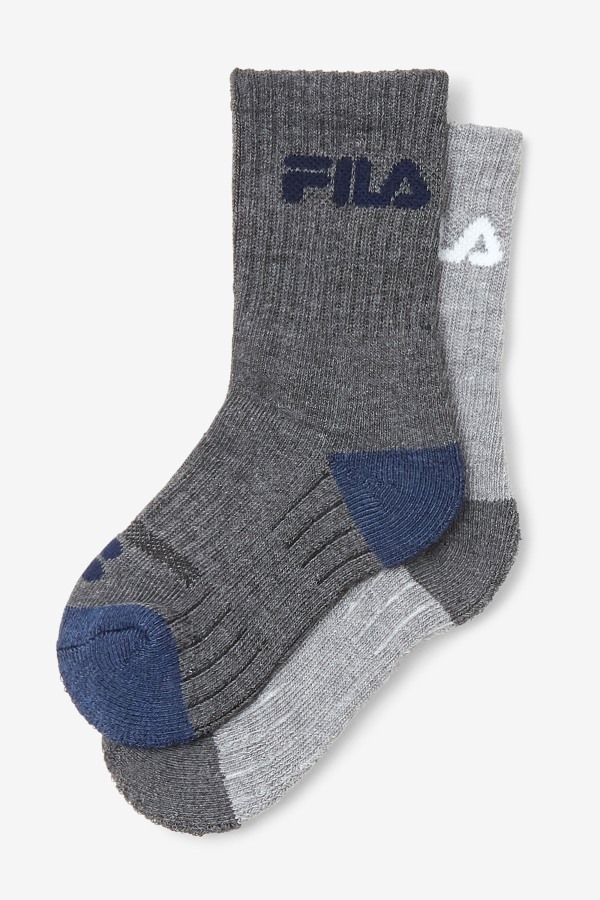 Fila Outlets Grey Multi Kids\' Cushioned Crew Sock 6-Pack