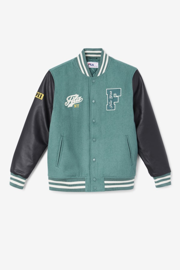 Josh Varsity Jacket Fila Outlets Blue Spruce/Black