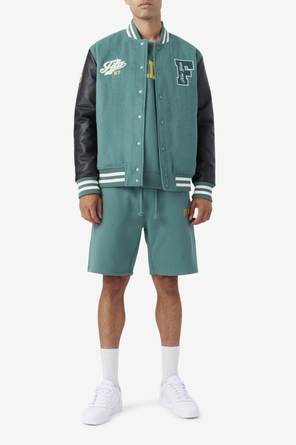 Josh Varsity Jacket Fila Outlets Blue Spruce/Black