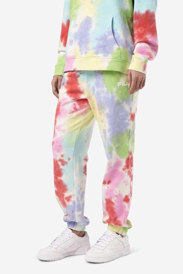 Green/White/Periwinkle/Red Fila Outlets Raleigh Tie Dye Jogger