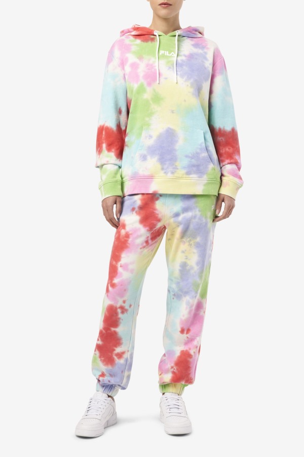 Green/White/Periwinkle/Red Fila Outlets Raleigh Tie Dye Jogger