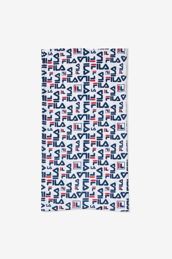 Fila Outlets White Multi Repeating Logo Gaitor