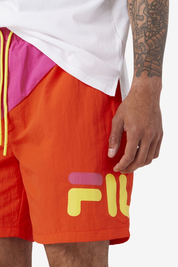 Ama Swim Short Purple/Cherry Tomato/Yellow Fila Outlets