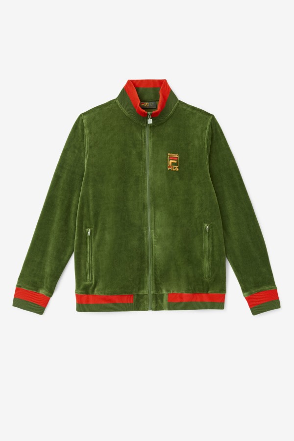 Douglas Fir/Poppy/Desert Sun Fila Outlets Fila x Paterson Velour Jacket