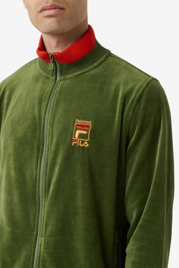 Douglas Fir/Poppy/Desert Sun Fila Outlets Fila x Paterson Velour Jacket