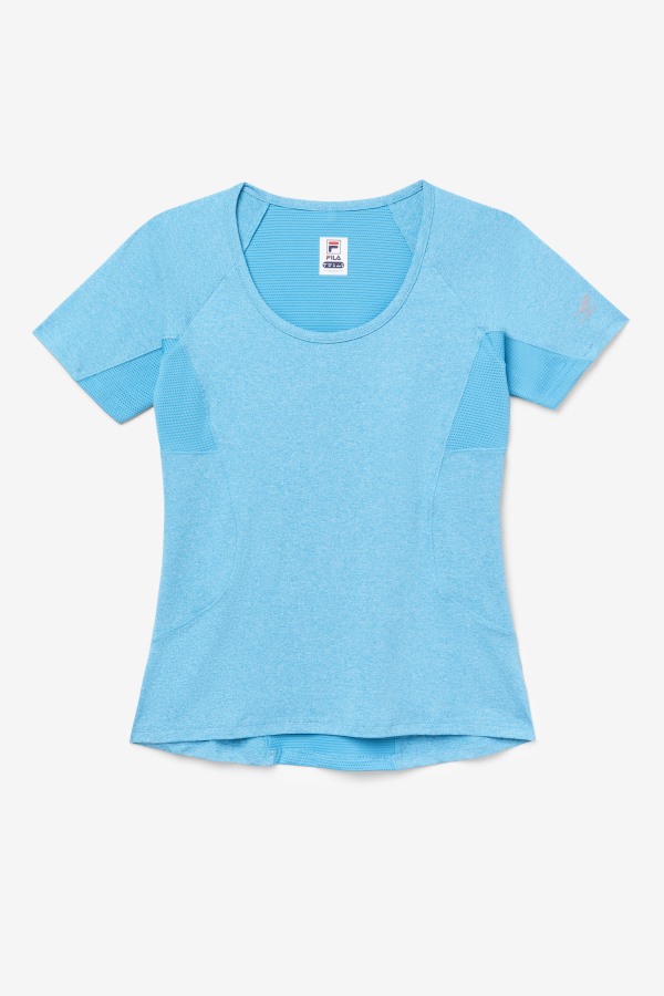 Pickleball Short Sleeve Top Fila Outlets Turquoise Heather
