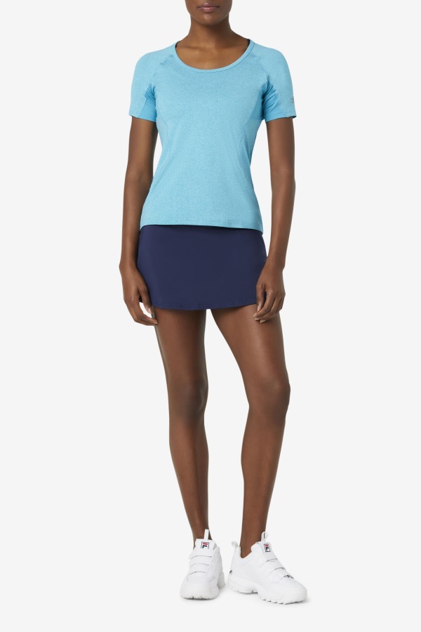 Pickleball Short Sleeve Top Fila Outlets Turquoise Heather