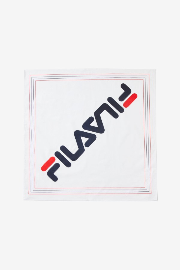 White Multi Fila Outlets Diagonal Logo Bandana