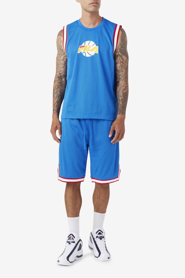 Fila Outlets Blue/White/Red/Gold Ovi Basketball Jersey