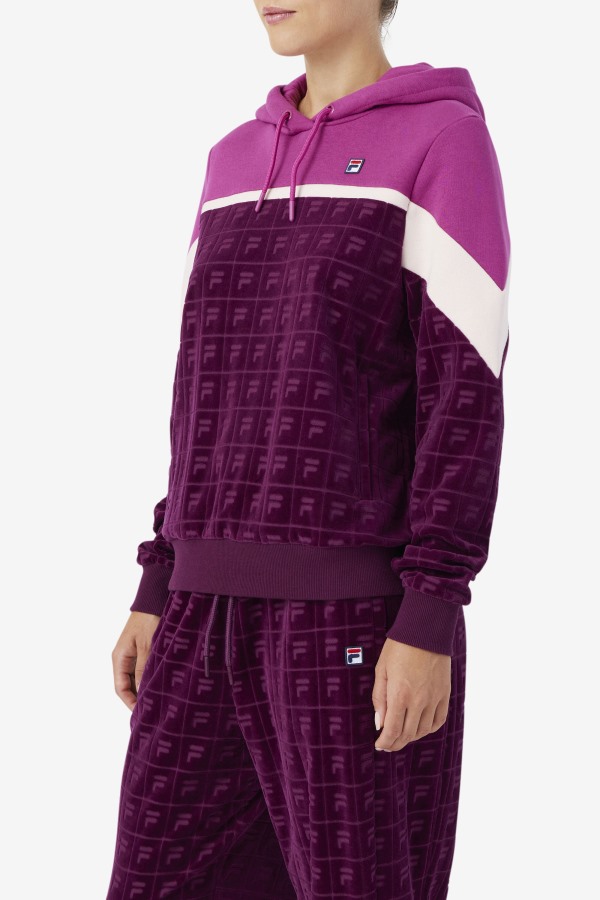 Lorri Velour Hoodie Grape Wine/Rouge/Potpourri Fila Outlets